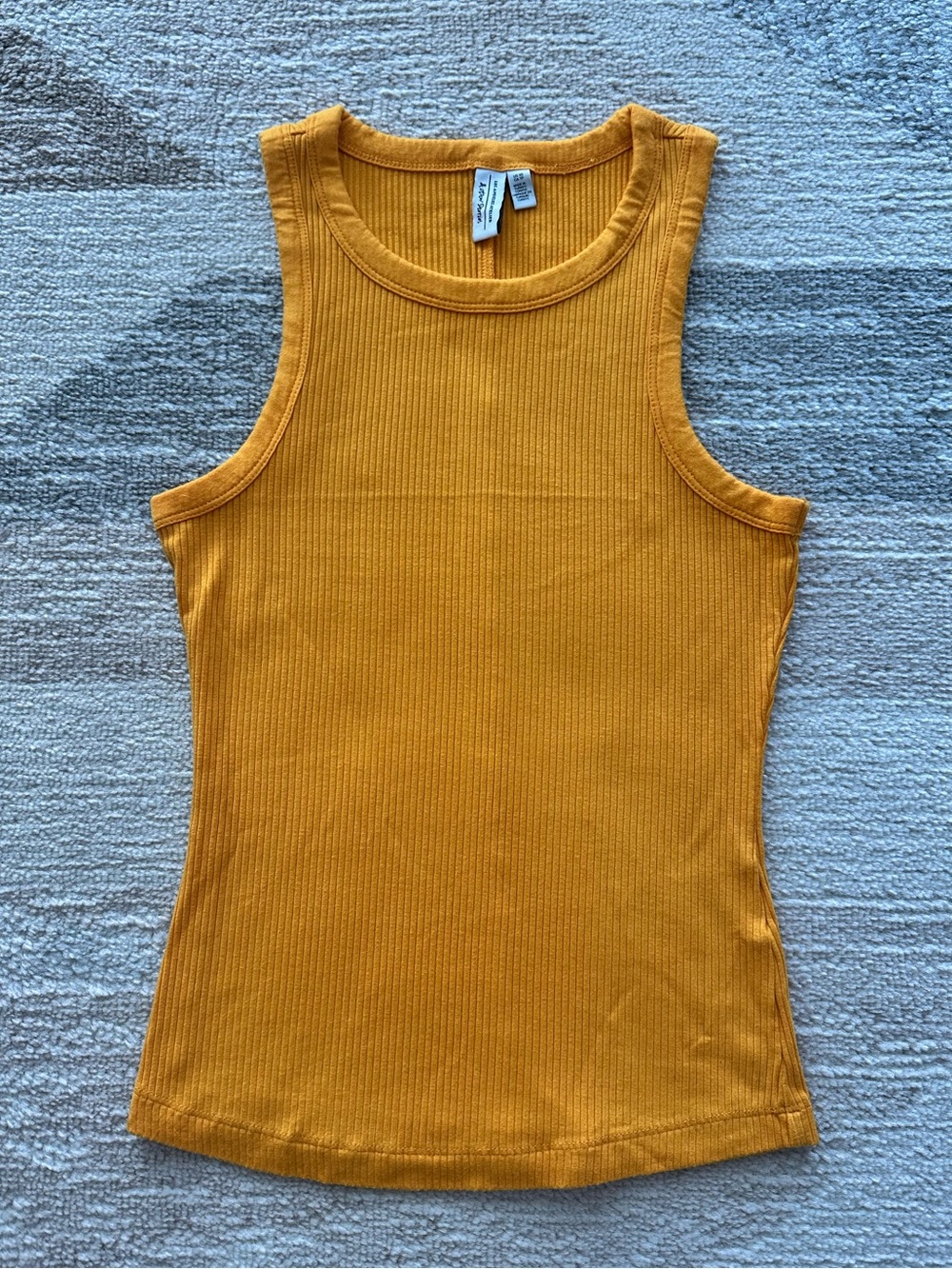 & Other Stories Ribbed Fitted Tank Top in Orange Size XS